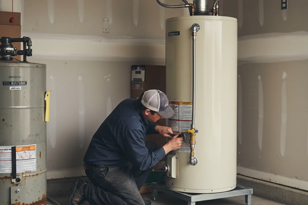 Water heater and shutoff valve replacement in Owings